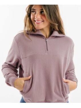 ZYIA Active Mauve Quarter-Zip Sweatshirt